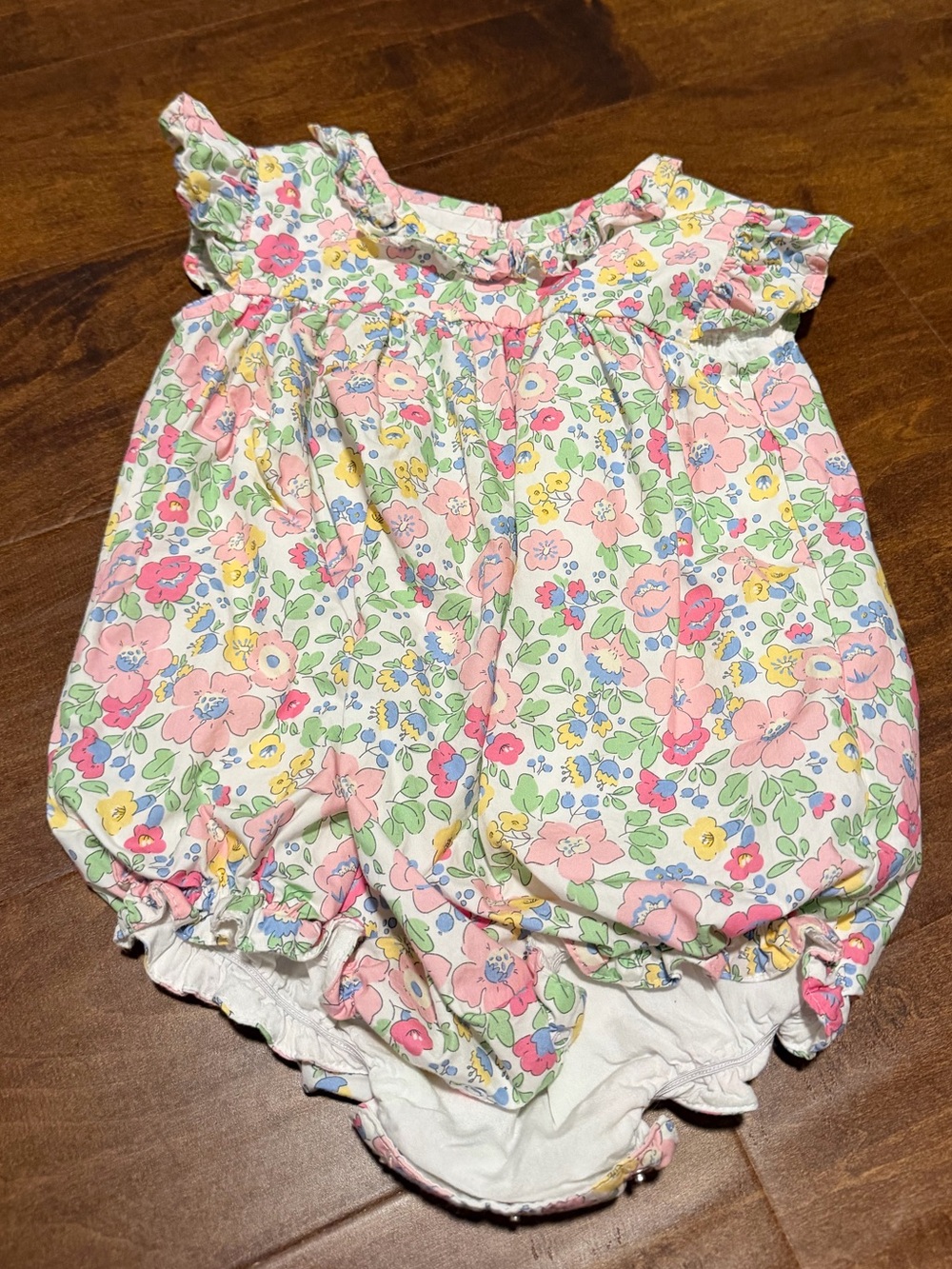 Cecil & Lou Floral Baby Bubble Romper in Pink, Green, Yellow